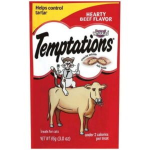 Temptations Treats for Cats Hearty Beef Flavor 3 oz (Pack of 32)