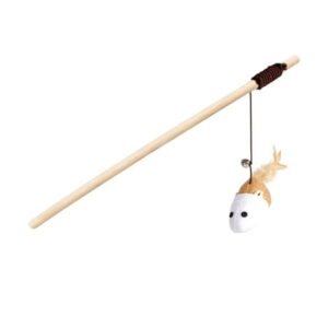 Cat String Toys, Interactive Cat Teaser Wand String Toys with Furry Plush Accessories for Kittens Stick Cat Toys for Indoor, Cats To Play Chase Exercise