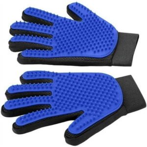 Long & Short Hair Pets Remover Mittens, Enhance Grooming Glove Brush for Dogs Cats Horses Hair Washing Massaging Glove,Blue