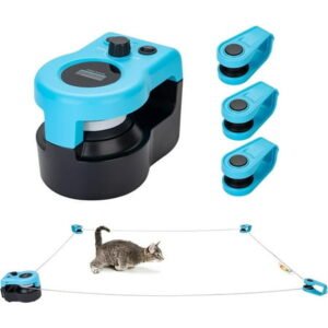 Cat Chase Toy Cat String Toy Dog Chase Toy Motorized Line Upgraded Interactive Cat Toy for Indoor Cats Bored Kitten Puppy Play Chase Run Exercise