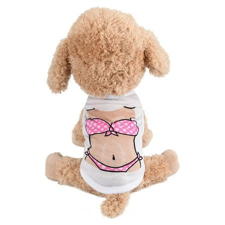 kladzum Dog Clothes Pet Puppy Small Dog Pet Clothes Bikini Printing Apparel vests Clothes on Clearance