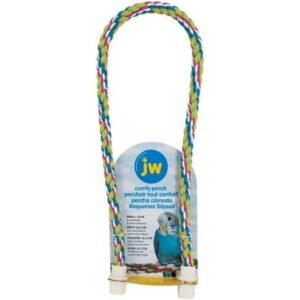 JW Comfy Perch Cable Interactive Cage Toy for Birds Multicolor Small 21 inch