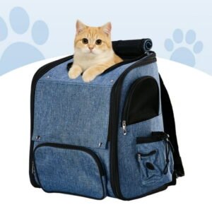 Ktaxon Cat Backpack, Cat Carrier, Pet Carrier Backpack for Small Dogs, Pet Carrier with Shade, Blue