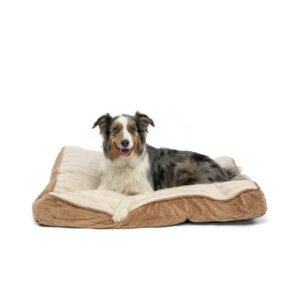 Stay Ella Dog Bed, Large Dog, Pillow Pet Bed, Machine Washable, Size 30″x40″x5″x Color Tan