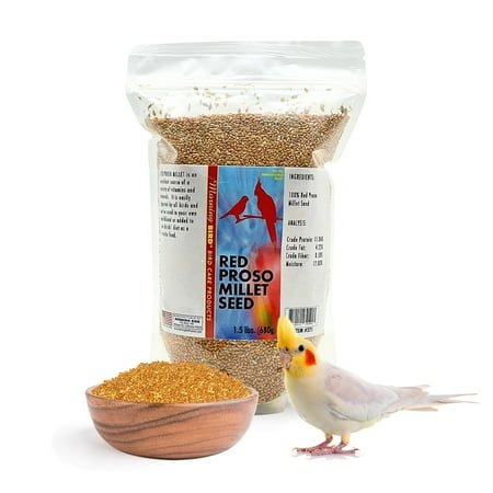 Morning Bird Red Proso Millet Bird Seed Bag 1.5 lbs – Healthy & Nutritious Pet Bird Food is Ideal for Seed Eating Birds – Parakeets, Finches, Cockatiels