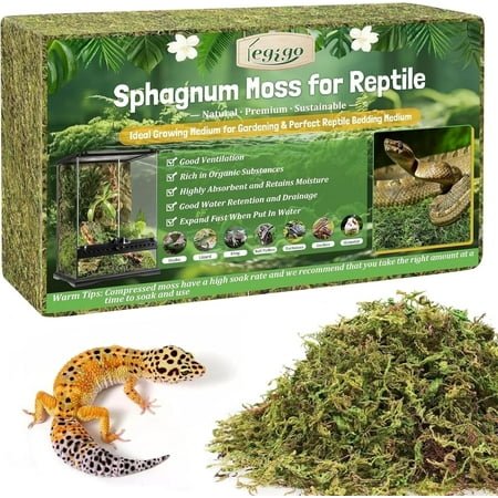 3.5 OZ Sphagnum Moss for Reptile- 4 QT Natural Reptile Moss Terrarium Moss Substrate, Snake Tank Moss Peat Moss Reptile Bedding for Snake, Gecko, Ball Python, Frog and Orchids Plants