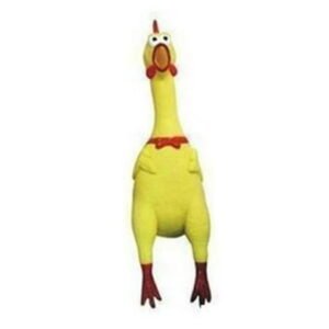 Zksm Screaming Chicken Toy – 17cm Yellow Rubber Squeaker, Pressure Relief Gift