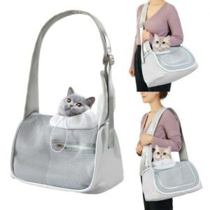 CQCYD Under $5 Dog Sling Carrier, Adjustable Soft Padded Shoudler Strap Dog Slings for Small Dogs, Dog Purse with Drawstring Mesh Opening for Puppy Cat Pet