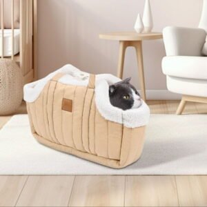 Pet Carrier Purse for Small Dogs, Waterproof Warm Fleece Dog Tote Bag-Hands-Free Shoulder Travel Handbag for Puppy Cat,Portable Large Capacity Carrier for Outdoor Walking,Hiking&Shopping