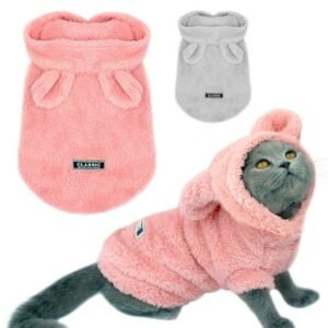 Cute Cozy Dog Pajamas Warm Fleece Hoodie Puppy Cat Dog Clothes Coat Chihuahua Vest Apparel for Yorkshire