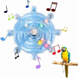 Parrot Spinner Toy, Medium Small Funny Parakeet Conures Toy Interactive Parrot Toy Bird Toy Spinning Rattle Cockatiel Toys Bird Cage Accessories for Entertainment Chewing Exercise