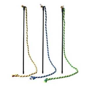 Cat Wand Toys, 3 Pcs String Toys – Colorful Hemp Rope Cat Stick Interactive Kitty Teaser Wand