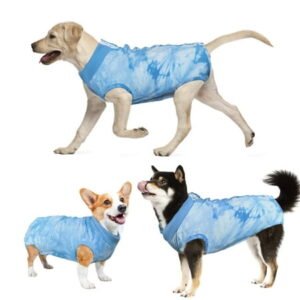 YANGUMGUAN Dog Surgery Recovery Suit for Female Male Dogs, Cone E-Collar Alternative, Neuter Anti-Licking Onesie Abdominal Wound Protection for Dogs Cats, Pink, S