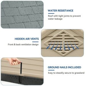 Moasis Large Plastic Waterproof Dog House Extra Large – Beige