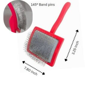 Brush Ergonomic Design Grooming Brush for Dogs & Cats, Red