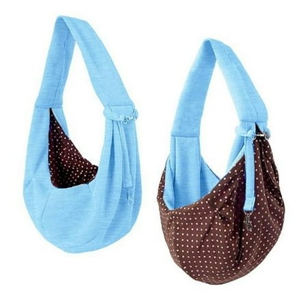 Taicans Small Dog Cat Sling Carrier,Small Dog Sling Cat Carrier Adjustable Strap Hands Free Reversible Pet Puppy Travel Bag Backpack,Buckle net Pocket pet Bag(Blue)