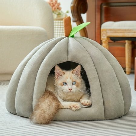 Cozy Cat Bed Tent with Removable Roof & Non-Slip Bottom,Portable Foldable Pet House for Small Dogs & Cats,Soft Washable Mat,Breathable Polyester,15.7×15.7×11.8in,Multicolor for Indoor Outdoor Use