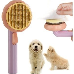 Ledeak Pet Pumpkin Brush, Dog Cat Grooming Self Cleaning Slicker Brush for Puppy Rabbit, Cat Brush Dog Comb Brush Gently Removes Loose Underlayer Mats Tangled Hair for Pets with Long or Short Hair