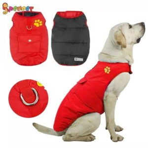 Spencer Winter Waterproof Dog Vest Coat Windproof Warm Reversible Dog Jacket for Cold Weather Puppy Dog Outwear Apparels for Small Medium Large Dogs “Blue, L”