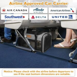 PETUX TSA Approved Pet Carrier in Cabin, 17″x11″x9.5″ Soft Cat Carriers for Small Cat up to 12 lb, Top-Open Portable and Breathable Pet Carrier Airline Approved for Travel and Vet Visit, Grey