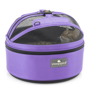 Sleepypod Mini Pet Bed — Multi-use Travel Pet Bed, Crash-Tested Car Seat, & Carrier for Dogs and Cats up to 7 Pounds (True Violet)
