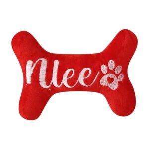 Beautynvta Dog Christmas Toys, Squeaky Bone and Santa Toys, Cute Interactive Dog Stuffed Plush Squeaky Toys with Squeaker, Pet Chew Toys for Small Medium Dogs