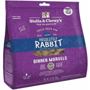 Stella & Chewy’s Freeze-Dried Raw Morsels for Cats – Absolutely Rabbit – 3.5 Ounce Bag