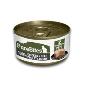 Pure Treats 789127 2.5 oz Pure Bites 100 Percent Chicken & Beef Cat Pate – Pack of 12