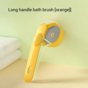 Seven Oh Massage Bath Brush – Ergonomic Design for Dogs & Cats, Yellow