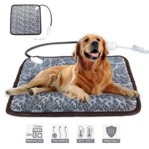 Electric Pet Heating Pad with 3 Adjustable Temperature, Waterproof Dog Cat Heated Bed Pad with Chew Resistant Cord, Indoor Heated Mat for Dog House, 45 * 45CM