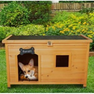 Front Row Front Row Foldable Dog House, Natural Wood