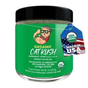 Organic Catnip by Cat Kush, Safe Premium Blend Perfect for Cats, Instilled with Maximized Potency your Kitty is Sure to Go Crazy for (1 Cup)