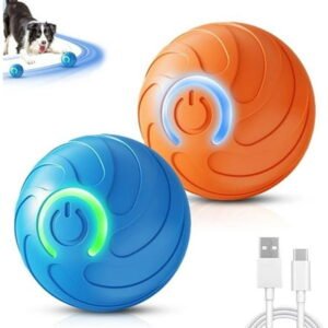Vibrating Dog Toy 2PCS Automatic Bouncing Interactive Pet Toy Material Smart Motion Rolling Ball For Active Playtime Stimulation(Multicolor),Ccwuwei