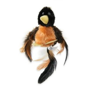 Vibrant Life Rockin’ Robin Catnip Filled Plush Bird Cat Toy, Multi-Color, Realistic Bird Sounds