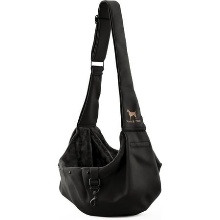 Noah & Paw Dog Sling Carrier for Small Medium Dogs & Puppies, Dog Carrier with Adjustable Padded Strap, Premium Twill, Insulated with Soft Breathable Fur, Double Safety Feature, Machine Washable