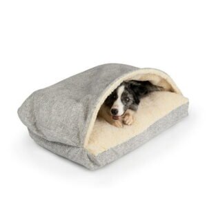 Snoozer Cozy Cave Rectangle Pet Bed, Large, Palmer Dove, Hooded Nesting Dog Bed