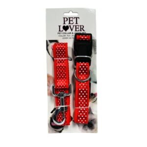 Pet Collar and Leash Set Red