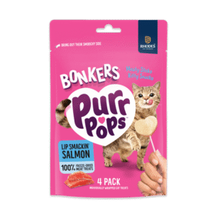 BONKERS Purrpops Freeze-Dried Salmon Flavored Lollipop Treats for Cats, 4 Pack
