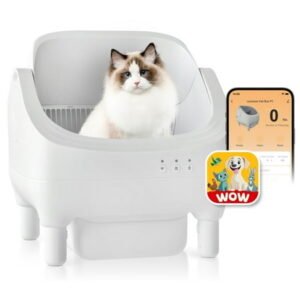 COZIWOW Smart Cat Litter Box with Waste Drawer, Solid Air Freshener, Cleaning Brush, Charger and Cat Litter Mat