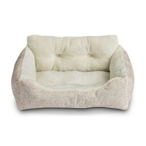 Vibrant Life Dog & Cat Bed, Plush Lounger, Portable, Machine Washable, Pink 21″ x 17″