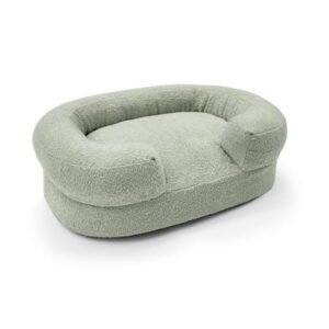 Beautiful Bolster Small Pet Bed, 21 x 27 x 7in, Sage by Drew Barrymore