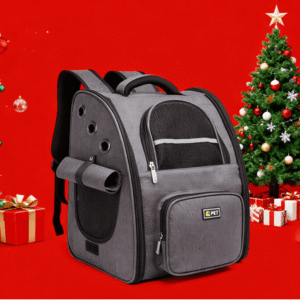 Pet Carrier Backpack with Roll-Up Windows, Foldable & Portable for Small Dogs and Cats, Travel/Vet/Emergency Use, Dark Grey