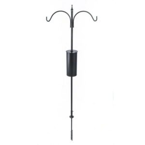 Birds Choice 2 Arm Complete Pole Package with Squirrel Baffle, Black
