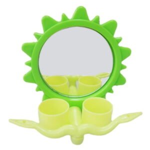 ZPAQI Bird Mirror Toy Plastic Food Water Bowls with Perch for Cockatiel Parakeet