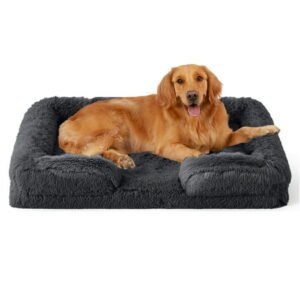 PayUSD Warming Fluffy Orthopedic Dog Beds for Large Dogs,Dog Bed with Plush Thick Egg Foam Support and Non-Slip Bottom, Large Waterproof and Machine Washable Pet Bed Cover