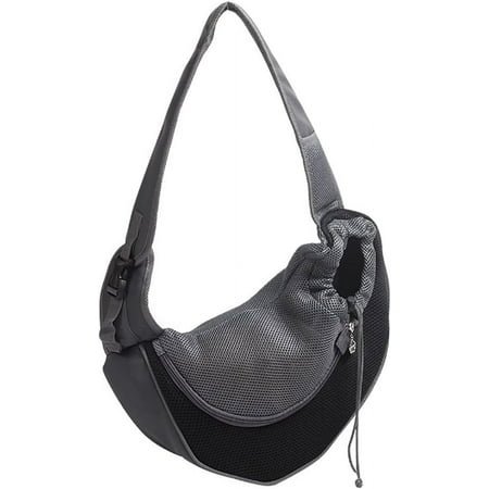 Pet Dog Sling Carrier, Breathable Mesh Portable Travel Safe Pet Sling Shoulder Bag Carrier with Adjustable Non-Slip Shoulder Strap for Small Dogs Cats Puppy