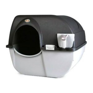 Omega Paw Roll ‘N Clean Self Cleaning Covered Cat Kitten Litter Box, Regular