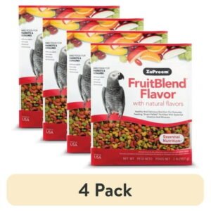 (4 pack) ZuPreem® FruitBlend® Flavor with Natural Flavors Bird Food for Med/Large Birds