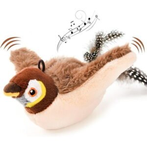 2026 New Flying Bird Cat Toy, Rechargeable Flappy Bird Cat Toy with Simulated Chirping & Flapping Wings, Interactive Catnip Toys for Indoor Cats (No Flying Function)