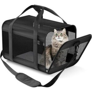 Prodigen Cat Carrier Dog Carriers for Small Dogs Soft Slided Airline Approved Collapsible Pet Travel Carrier, Small (16.3″ L x 11.8″ H x 12.4″ W)